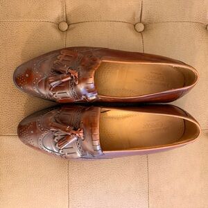 Brown Leather Tassel Loafers